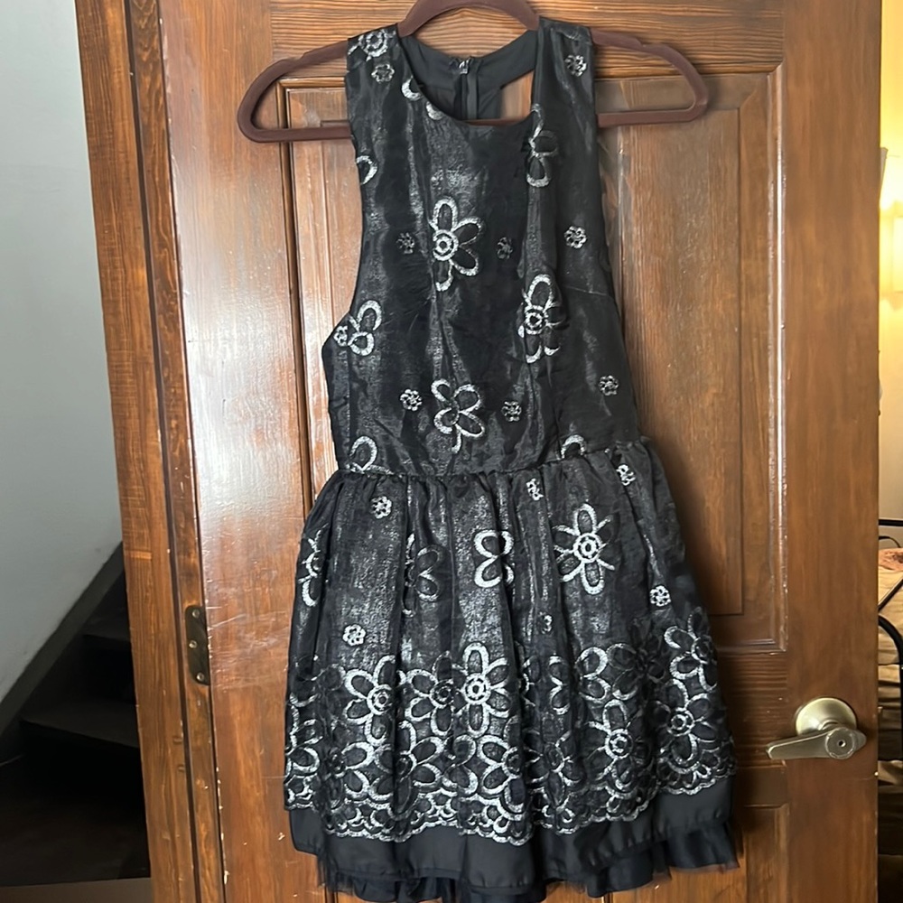 One of a kind floral tulle cocktail dress
